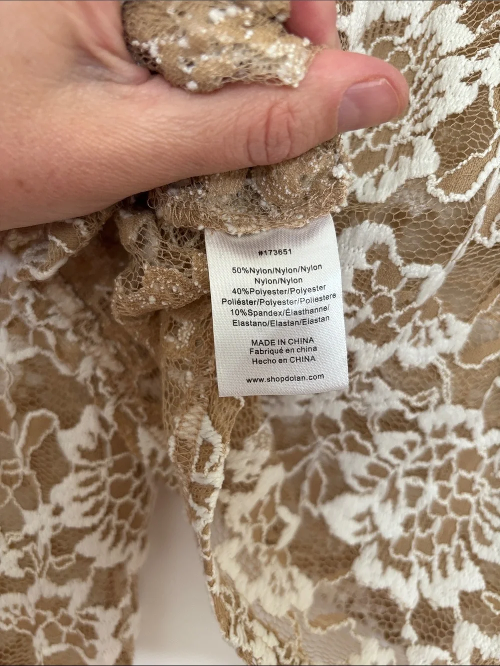 Anthropologie Dolan Sheer Lace Mock Neck Top in Neutral (Price Firm)